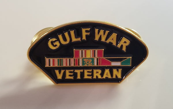Gulf War Veteran with Ribbons Lapel Pin