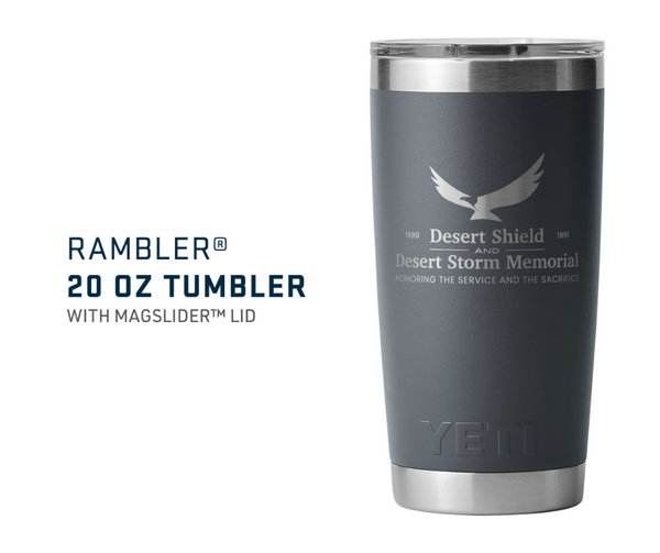 Custom Yeti Rambler 20 Oz Tumbler With Magslider Lid, White