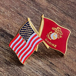 USA/USMC Flags Lapel Pin