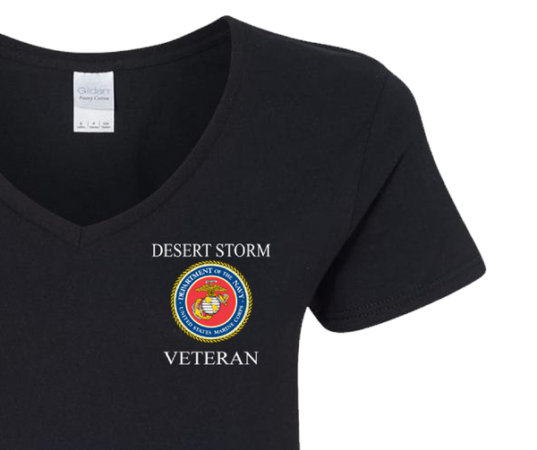 USMC Desert Storm Veteran (Ladies V-neck) [final clearance]