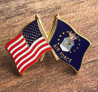 USA/USAF Flags Lapel Pin