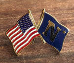 USA/Navy Flags Lapel Pin